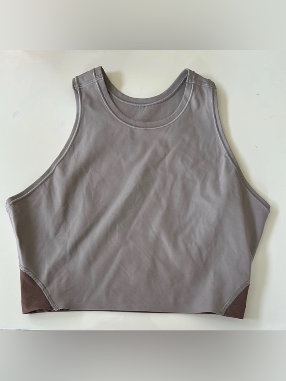 On Running Gray and Brown Cropped Tank Top